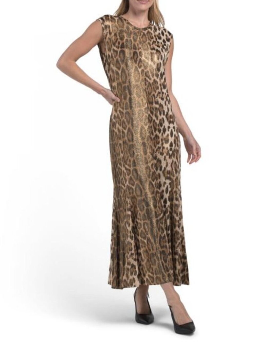 NANCY YANG Animal Print Maxi Dress
